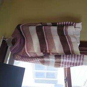 3xl pink and brown sweater